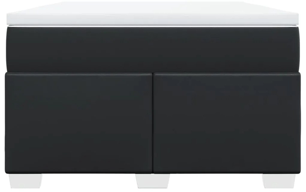 vidaXL Κρεβάτι Boxspring με Στρώμα Μαύρο 120 x 200 εκ. Συνθετικό Δέρμα