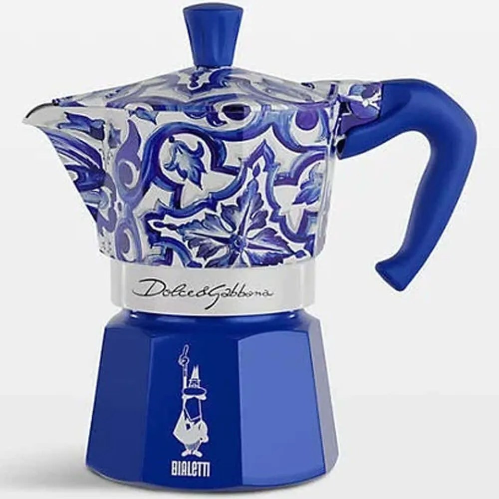 Καφετιέρα Espresso Moka Experss Dolce&amp;Gabbana 15x8,5x15,5cm 130ml Blue Bialetti Αλουμίνιο