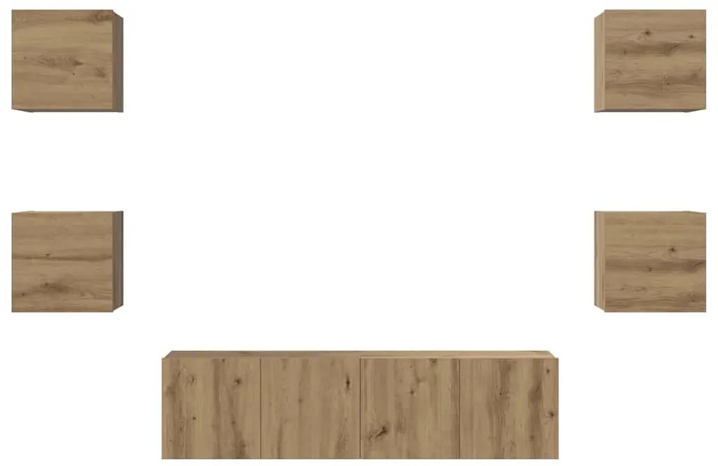 vidaXL Σετ επίπλου τηλεόρασης 6 pcs artisan δρυς 60 x 30 x 30 cm