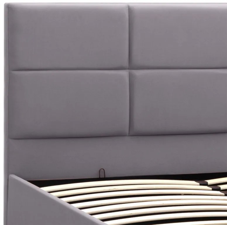 Κρεβάτι Kingston Megapap βελούδινο με αποθηκευτικό χώρο χρώμα γκρι 150x200εκ. - Βελούδο - GP002-0008,1