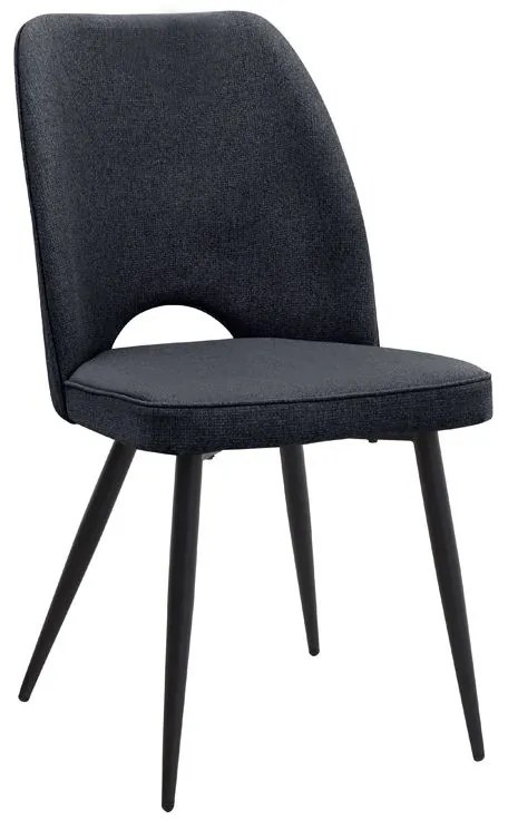 Σετ τραπεζαρία 5τμχ Roger - Christy Megapap Mdf - ύφασμα χρώμα μαύρο εφέ μαρμάρου - ανθρακί 120x70x75εκ.