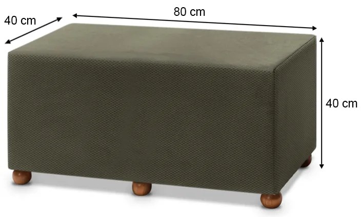 Σκαμπώ Genma Megapap υφασμάτινο χρώμα πράσινο 80x40x40εκ.