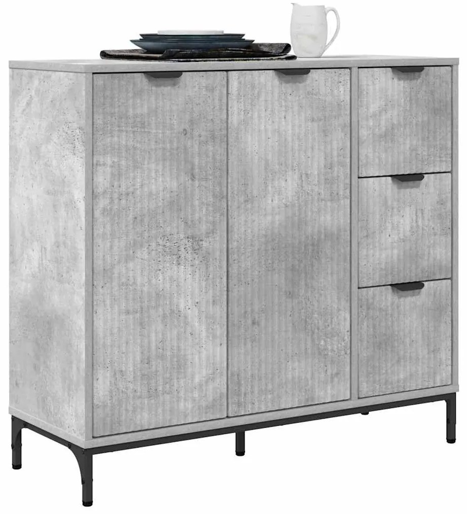 vidaXL Πλαϊνό γραφείο με συρτάρι Σκυρόδεμα Γκρι 89,5 x 33 x 82 εκ.