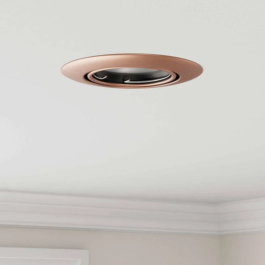 vidaXL Spotlights με προβολείς 6 pcs Χάλκινο 9 x 9 εκ. Μέταλλο