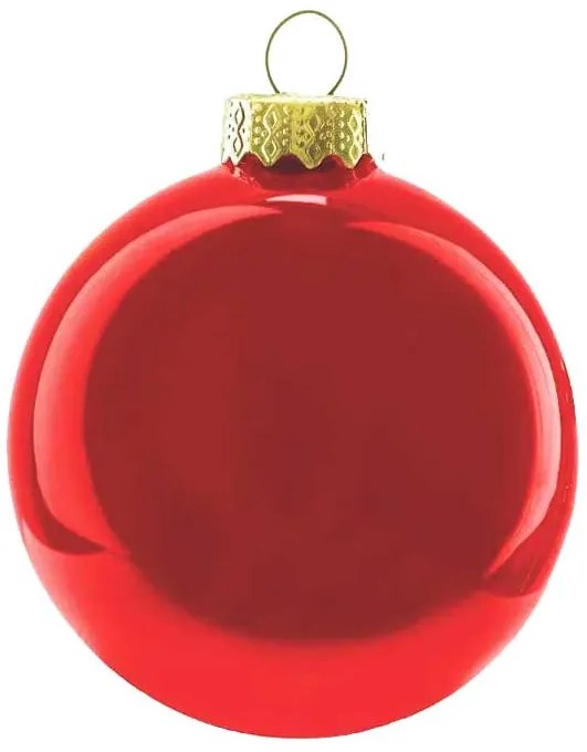 Γυάλινη Κόκκινη Χριστουγεννιάτικη Μπάλα Γυαλιστερή 8cm 238240
