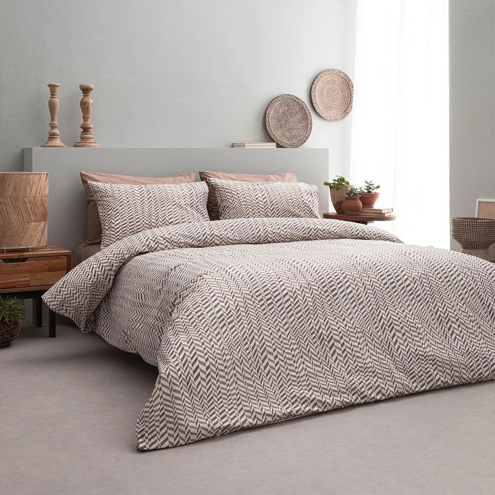 Σεντόνια Olivia-2 (Σετ 3τμχ) Brown Vesta Home Μονό 170x260cm 100% Cotton