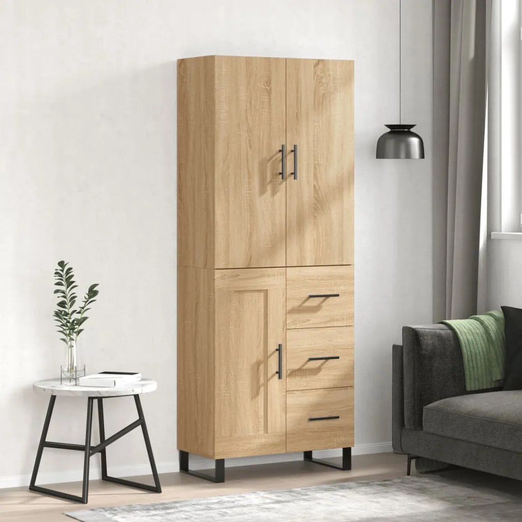 vidaXL Ντουλάπι Sonoma δρυς 69,5 x 34 x 180 εκ. από Επεξεργασμένο Ξύλο