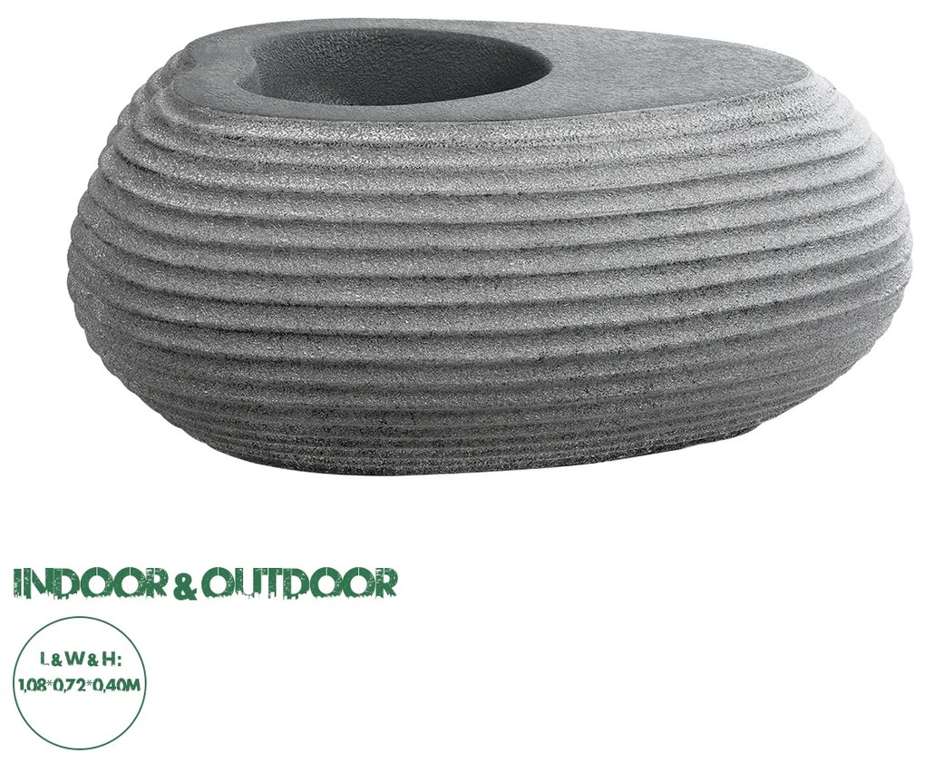 20750 GloboStar®  Artificial Garden FLORENCE 20750 Επιδαπέδιο Πολυεστερικό Τσιμεντένιο Κασπώ Γλάστρα - Flower Pot Γκρι Μ108 x Π72 x Υ40cm