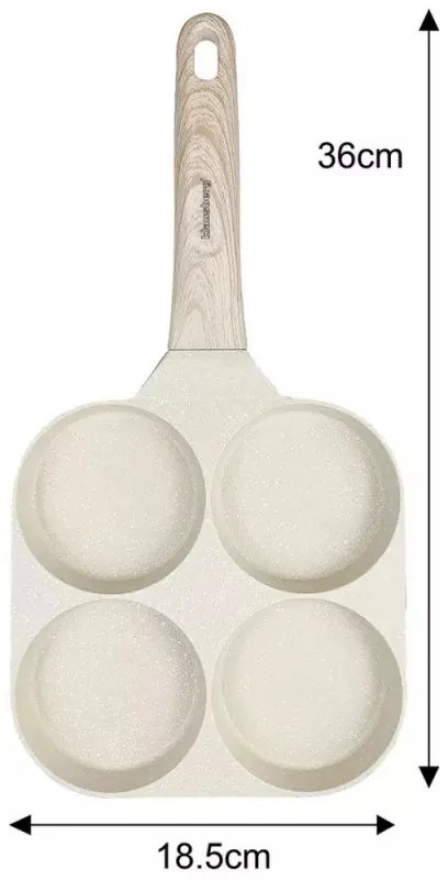 Klausberg KB 7823 τηγάνι 4 διαμερισμάτων, 18,5 cm, μαρμάρινο φινίρισμα, επαγωγικό, μπεζ