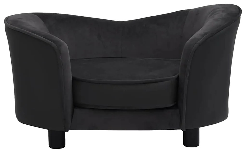 vidaXL Καναπές-Κρεβάτι Σκύλου Μαύρος 69x49x40εκ. Βελουτέ/Συνθετ. Δέρμα
