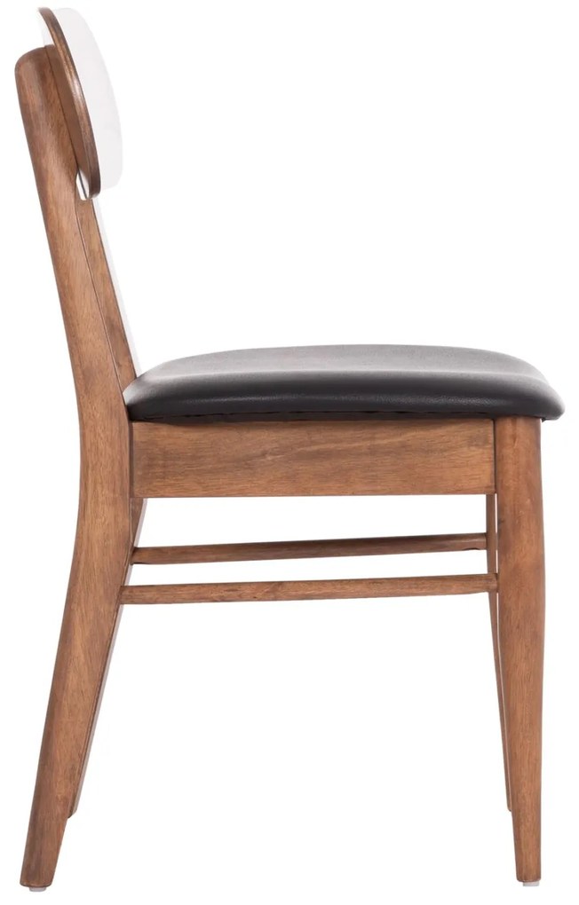 Καρέκλα Τραπεζαρίας SEKOR σε Καρυδί RUBBERWOOD - Μαύρο PU 51x48x79Υεκ. 2αδα 51x48x79 εκ.