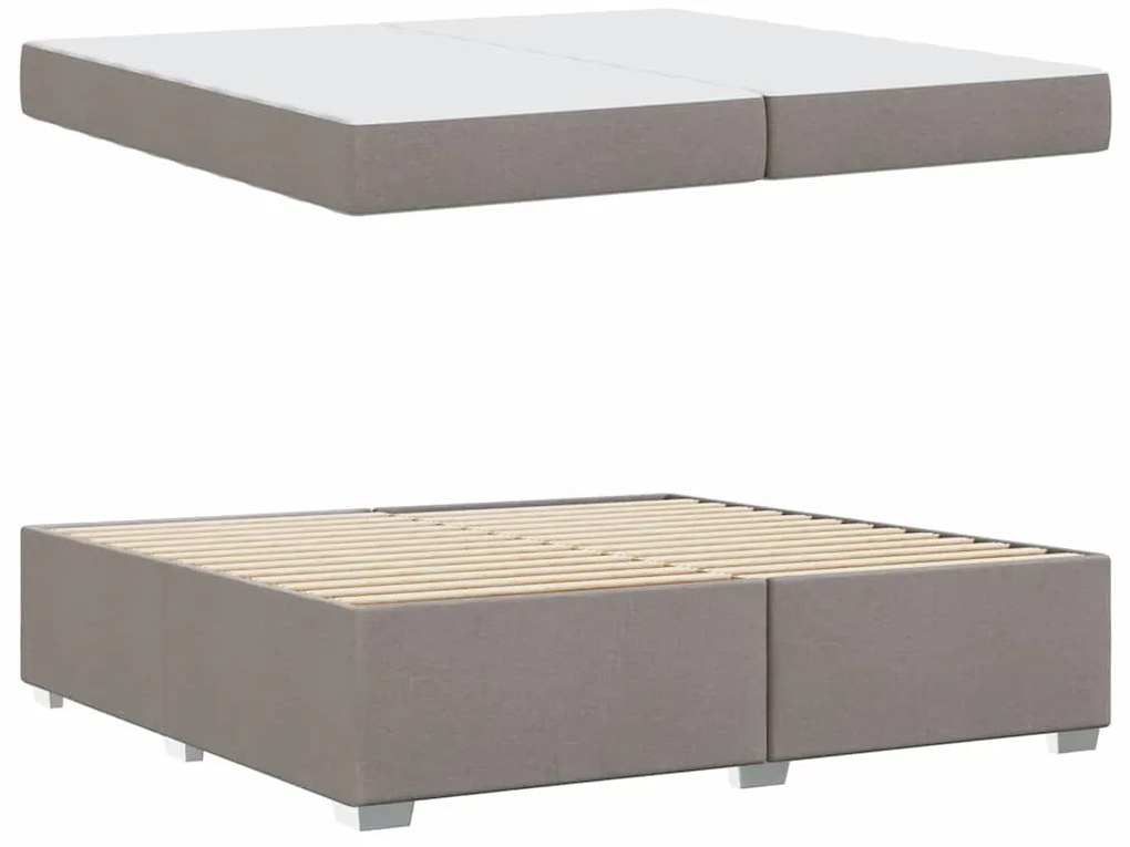 vidaXL Σκελετός Κρεβατιού Taupe 200 x 200 cm ύφασμα