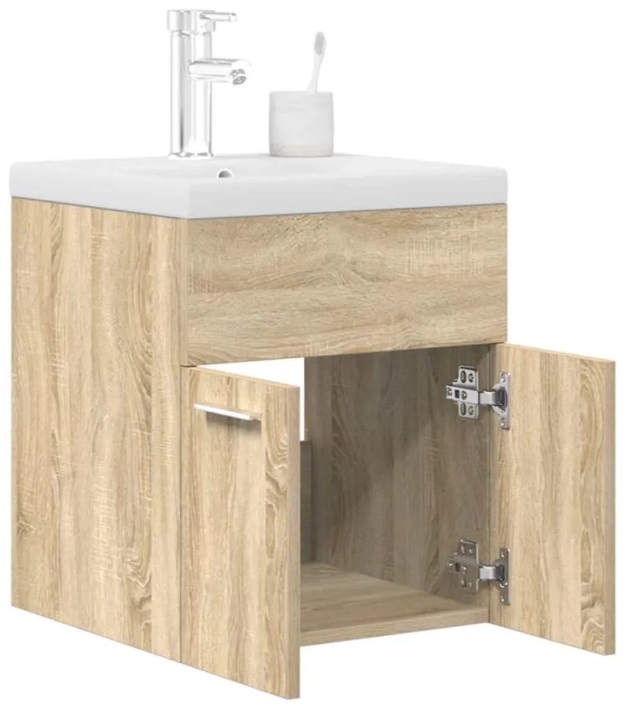 Ντουλάπι νιπτήρα μπάνιου με ενσωματωμένη λεκάνη και βρύση