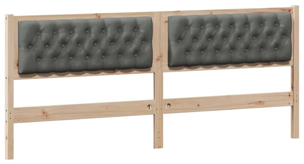 vidaXL Κεφαλάρι Άλλο Καφέ και σκούρο γκρι 200 cm Μασίφ ξύλο πεύκου