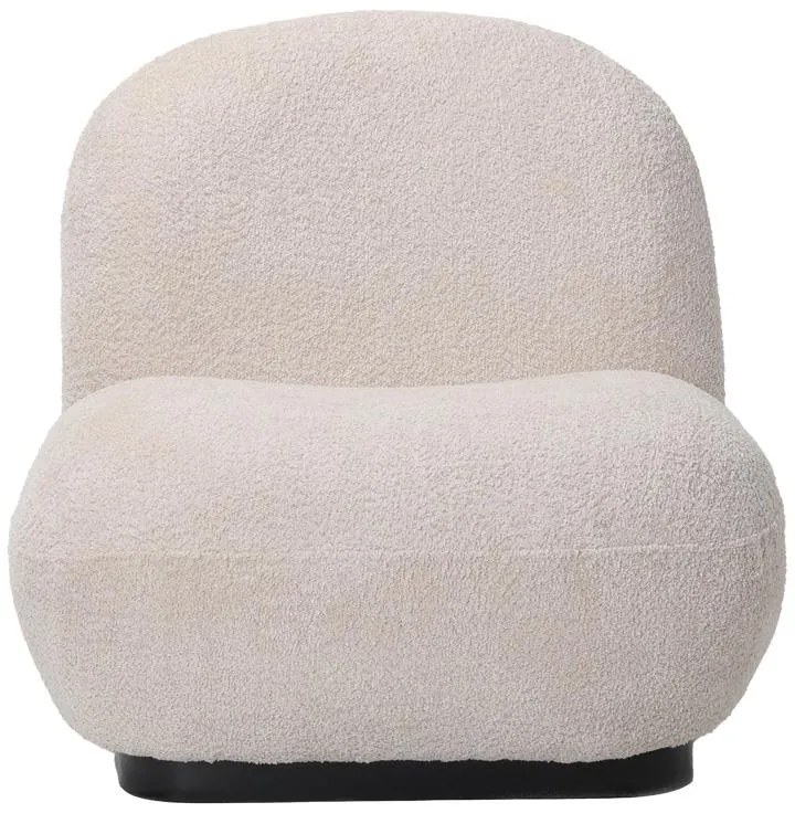 Πολυθρόνα Rosalie μπουκλέ ύφασμα σε μπεζ απόχρωση με μαύρη βάση 85x82x77εκ 85x82x77 εκ.