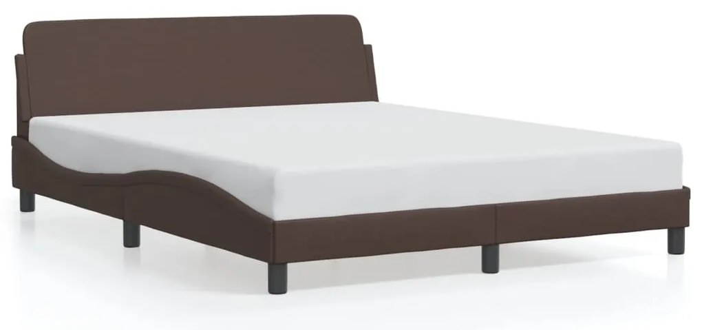 vidaXL Πλαίσιο Κρεβατιού με Κεφαλάρι Καφέ 160x200 εκ. Συνθετικό Δέρμα