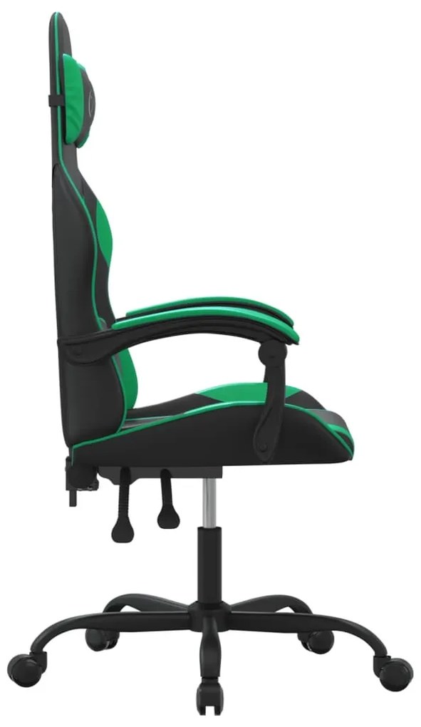 vidaXL Καρέκλα Gaming Μαύρο/πράσινο από Συνθετικό Δέρμα