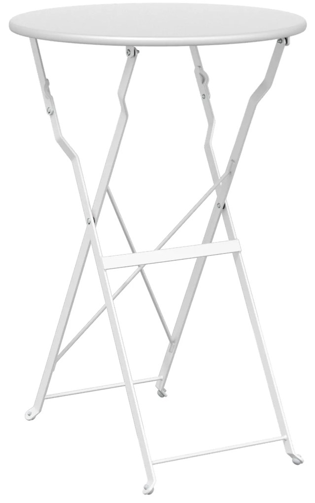 vidaXL τραπέζι bistro πτυσσόμενο λευκό Ø50x71 εκ. από βαμμένο ατσάλι