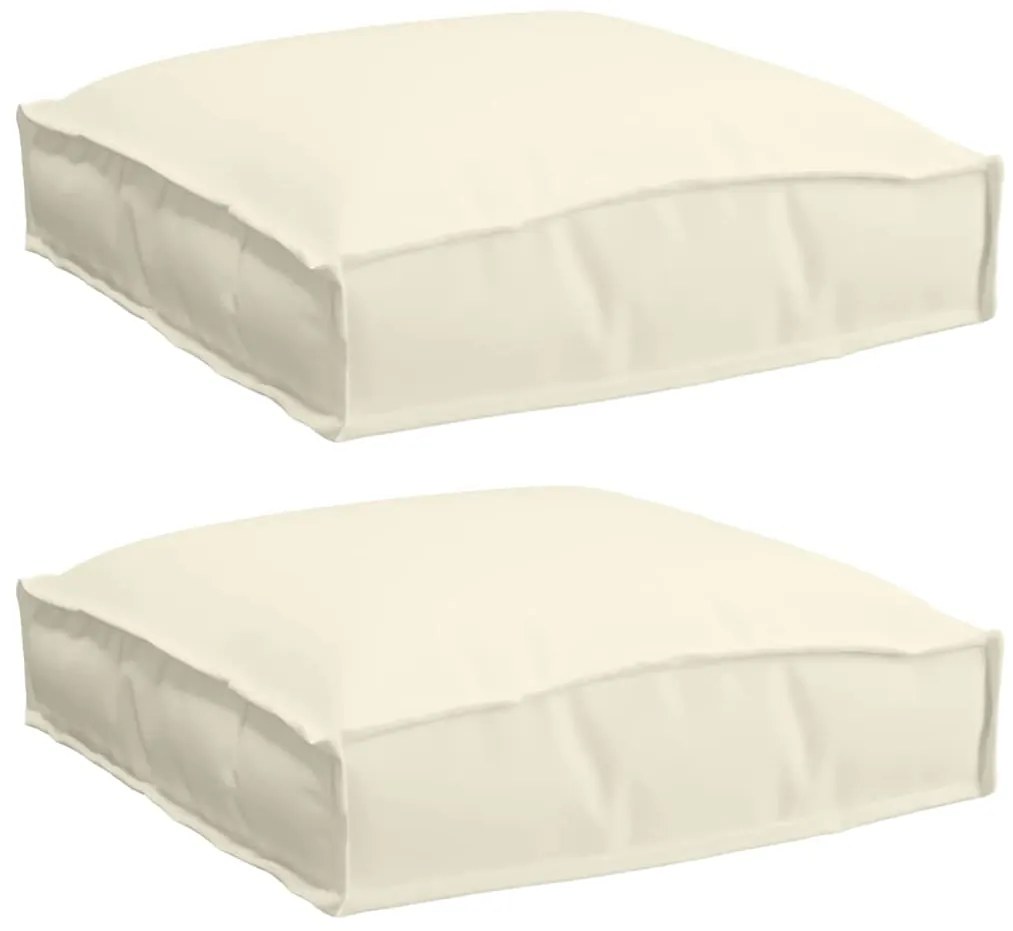 vidaXL Μαξιλάρι παλέτας για κάθισμα 2 pcs Κρεμ 40 x 40 x 8 εκ.