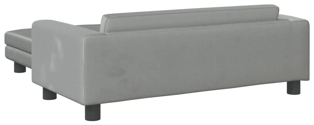 vidaXL Καναπές Παιδικός με Υποπόδιο Αν. Γκρι 100x50x30 εκ. Βελούδινος