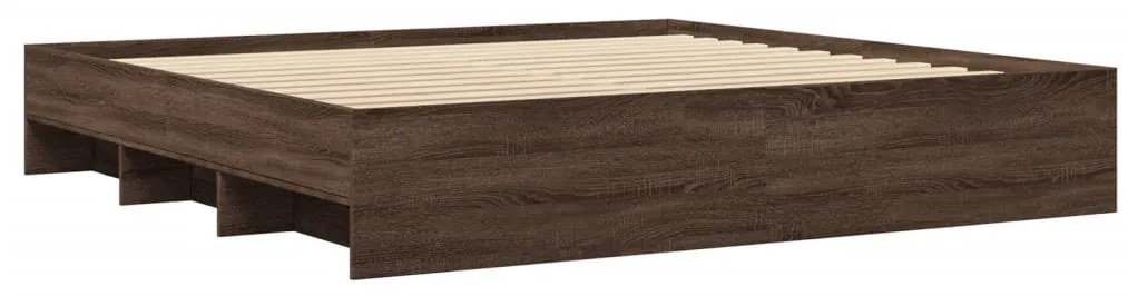 vidaXL Πλαίσιο Κρεβατιού Χωρ. Στρώμα Καφέ Δρυς 200x200 εκ Επεξ. Ξύλο