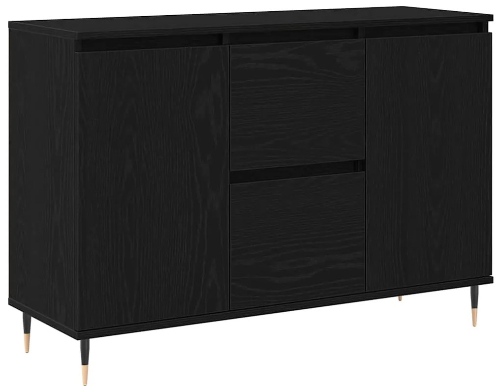 vidaXL Πλαϊνό γραφείο Μαύρη δρυς 101.5 x 35 x 70 εκ Επεξεργασμένο ξύλο