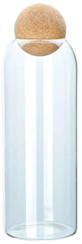 Δοχείο Αποθήκευσης 01-19624 9x9x28,5cm 1300ml Clear-Natural Estia Γυαλί,Φελλός