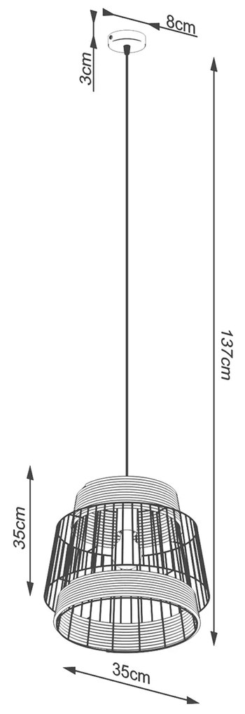 Sollux Κρεμαστό φωτιστικό Brilo 1,1xE27/15w, Χρώμα μαύρο