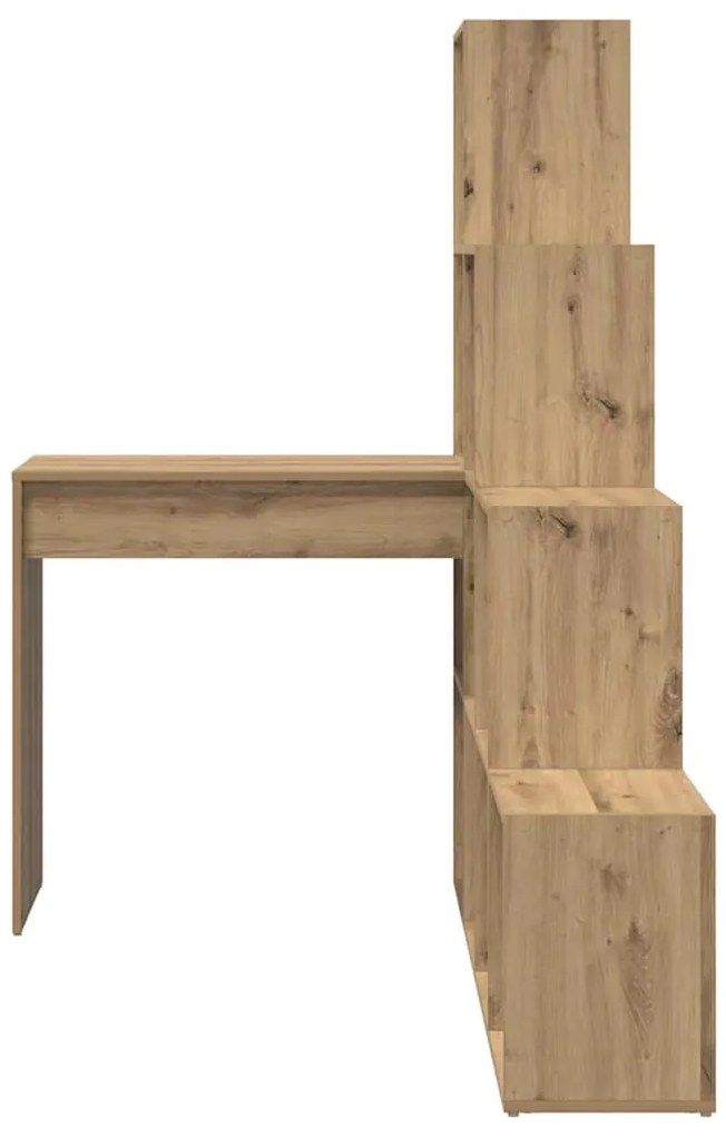 vidaXL Γωνιακό γραφείο με ράφι artisan δρυς 101.5 x 149.5 x 149.5 εκ.