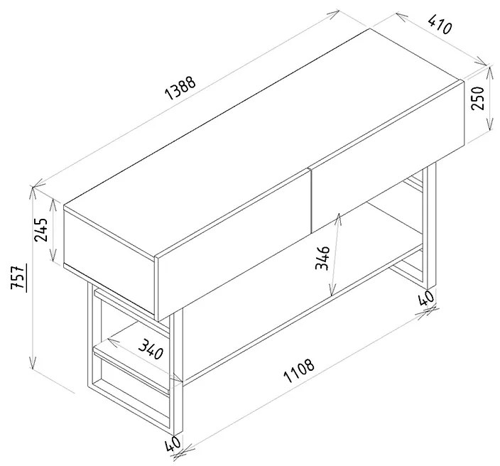 ΚΟΝΣΟΛΑ ARON MEGAPAP ΧΡΩΜΑ ATLANTIC PINE 138,8X41X75,7ΕΚ.