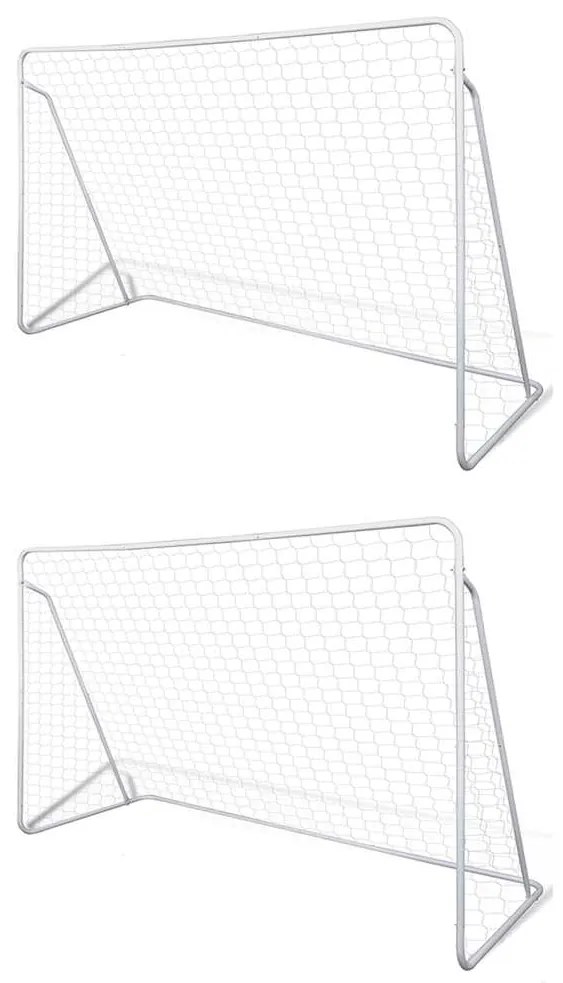 vidaXL Τέρματα Ποδοσφαίρου 2 τεμ. 240 x 90 x 150 εκ. Ατσάλινα