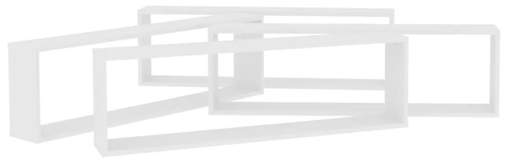 vidaXL Ράφια Κύβοι Τοίχου 4 τεμ. Λευκά 100 x 15 x 30 εκ. Επεξ. Ξύλο