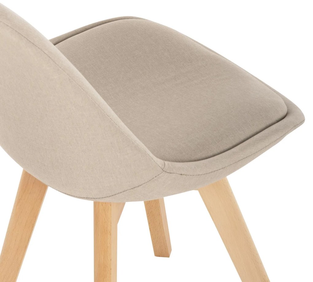 Καρέκλα VEGAS Πόδια Οξιάς και Μπέζ ύφασμα 48x58x80Υεκ. 4αδα 48x58x80 εκ.