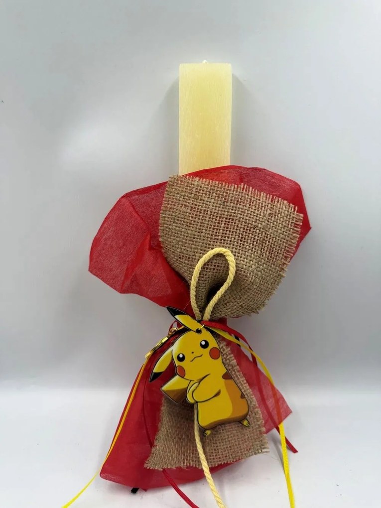 Τύπου Pikatsu - Πίκατσου Πόκεμον Αρωματική λαμπάδα ν.1 - Σετ Λαμπάδα και πλάτη