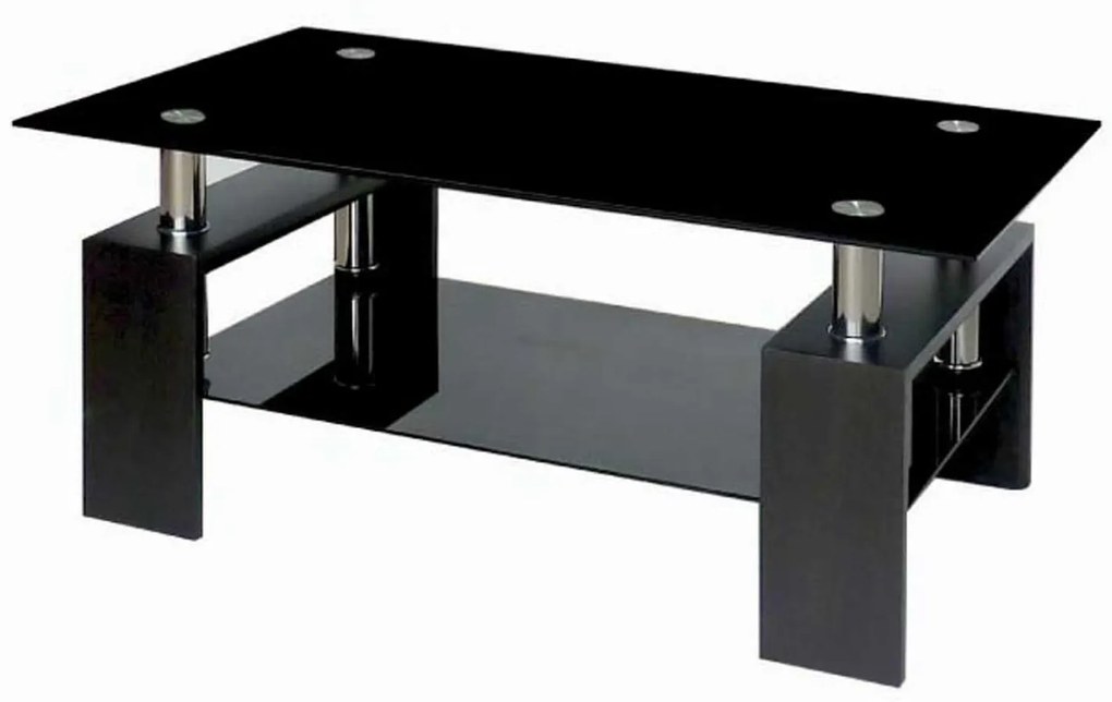Τραπεζάκι Σαλονιού Linea Black 09-0608 110X60X45 cm Mdf, Glass