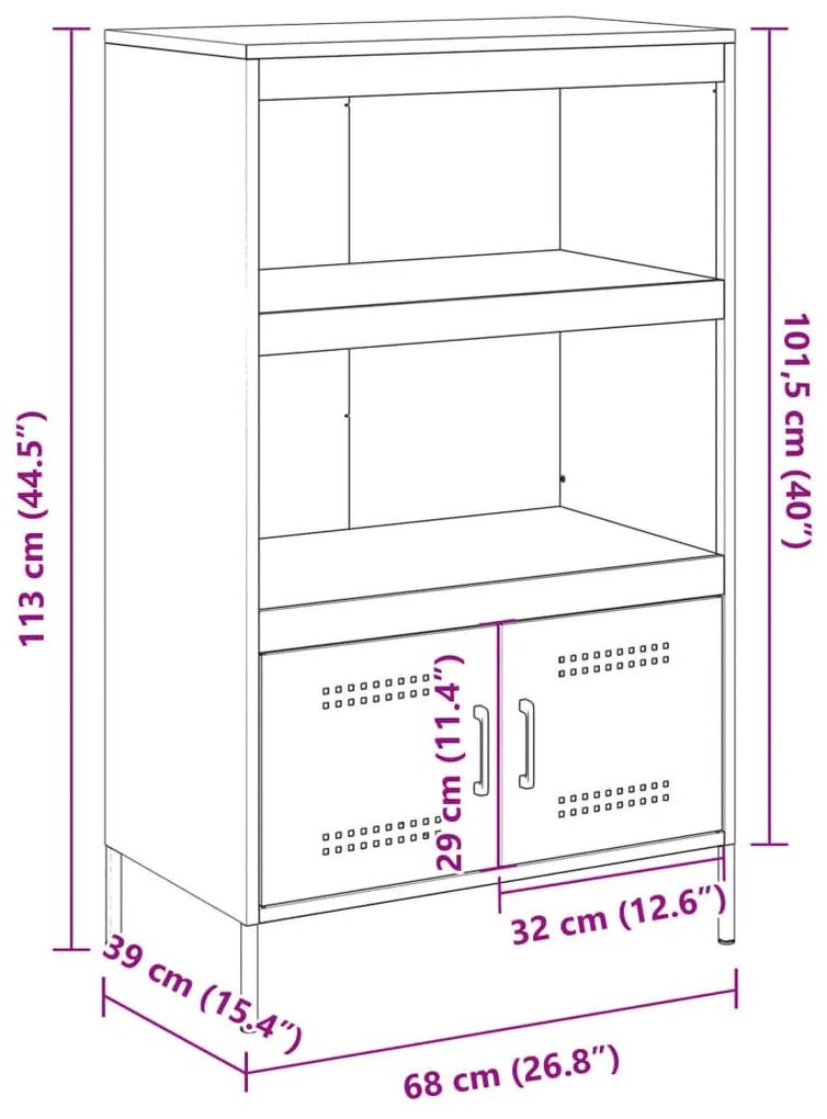 Ραφιέρα Ροζ 68x39x113 εκ. από Ατσάλι - Ροζ