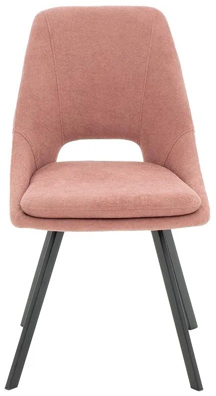 Καρέκλα Initiate ύφασμα μπουκλέ σάπιο μήλο-πόδι μαύρο 2αδα 48x57x85 εκ.