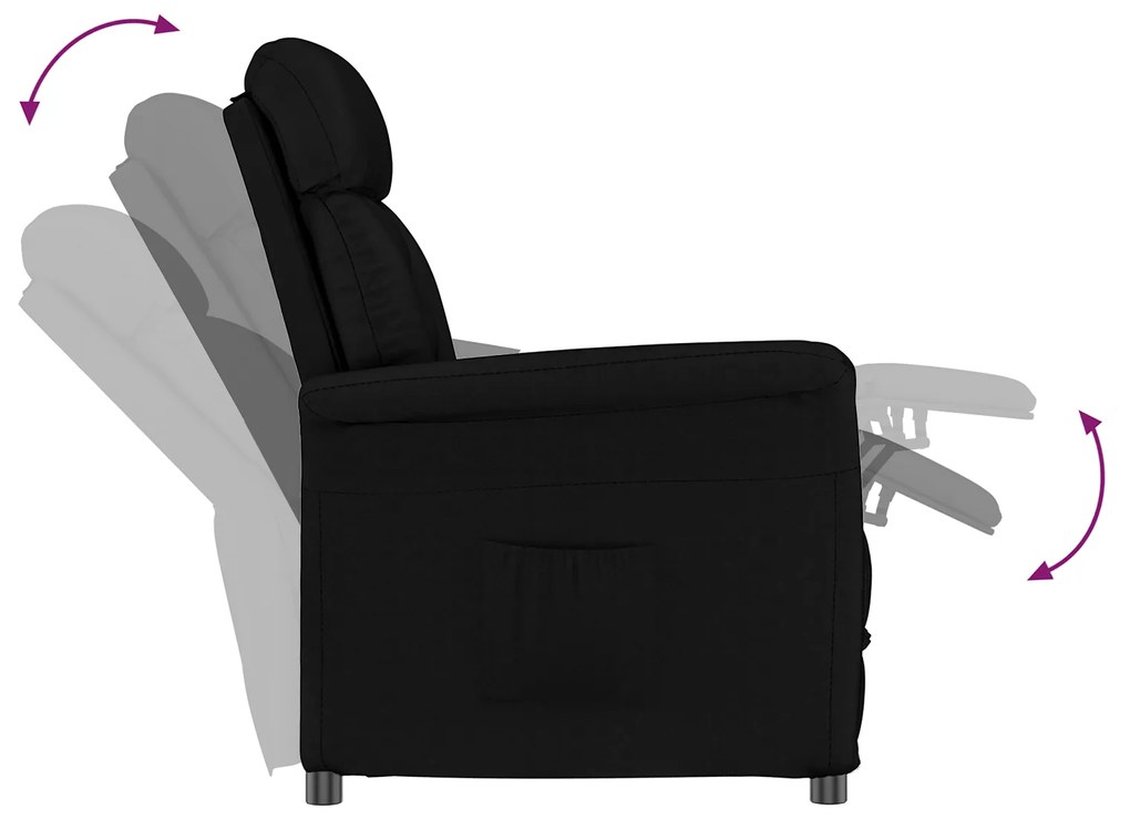 vidaXL Πολυθρόνα ανακλινόμενη Μαύρη