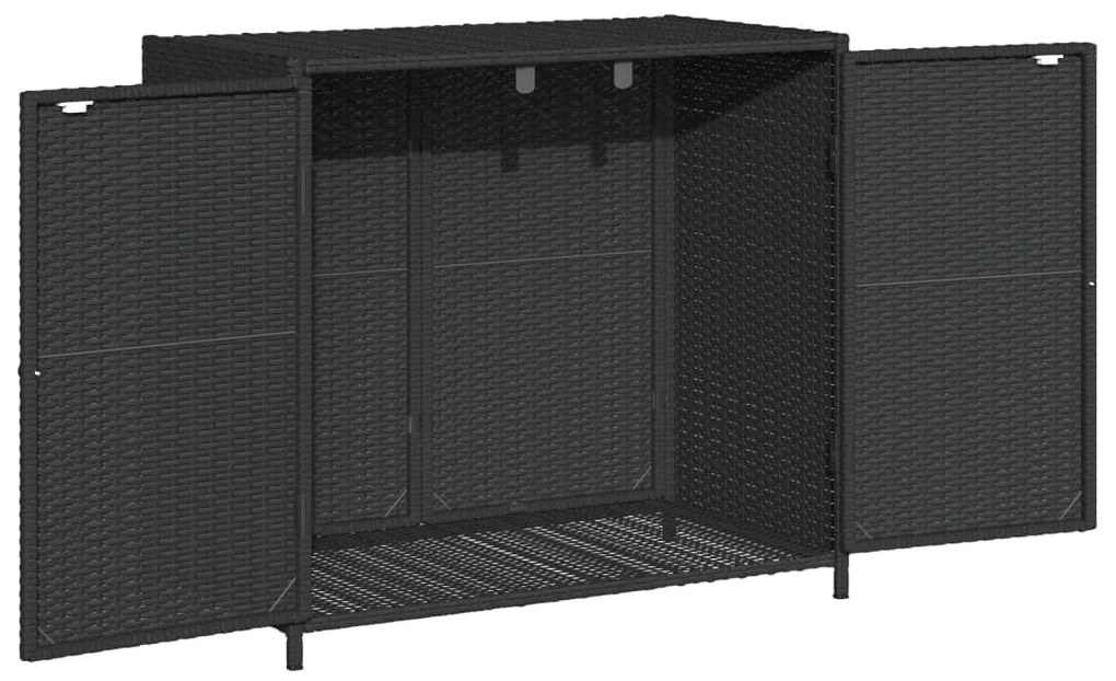Ντουλάπι Αποθήκευσης Κήπου Μαύρο 83x45x76 εκ. Συνθετικό Ρατάν 365543