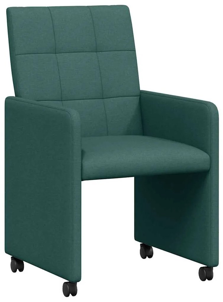 vidaXL Καρέκλες Φαγητού με Ρόδες 2 pcs Σκούρο πράσινο 58 x 65 x 94 εκ