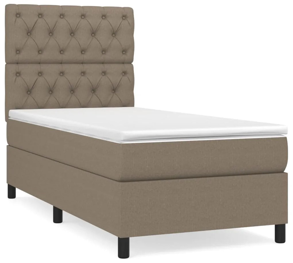 vidaXL Κρεβάτι Boxspring με Στρώμα Taupe 80x200 εκ. Υφασμάτινο