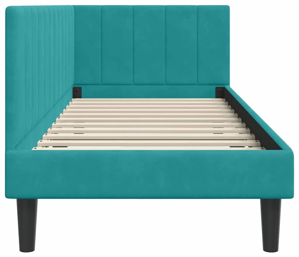 vidaXL Κρεβάτι Γωνίας με κεφαλάρι Τιρκουάζ 80 x 200 cm Βελούδο