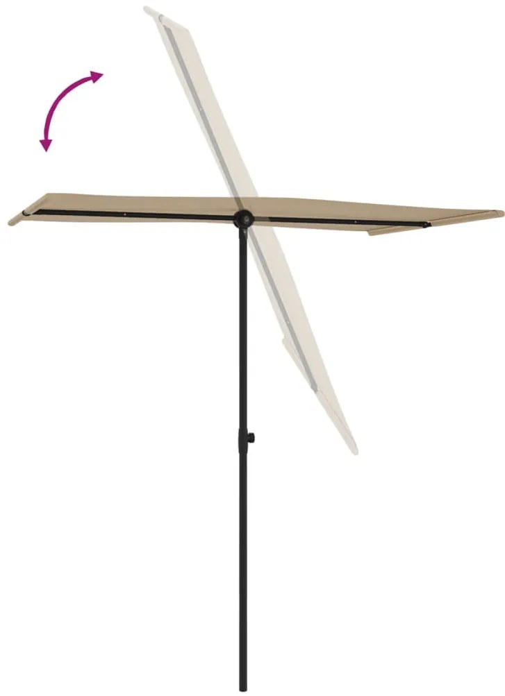 Ομπρέλα Κήπου Taupe 180 x 110 εκ. με Ιστό Αλουμινίου 47331