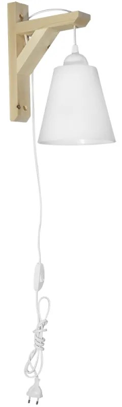 Απλίκα Τοίχου Με Φις Πρίζας Heronia Fis 31-1096 White