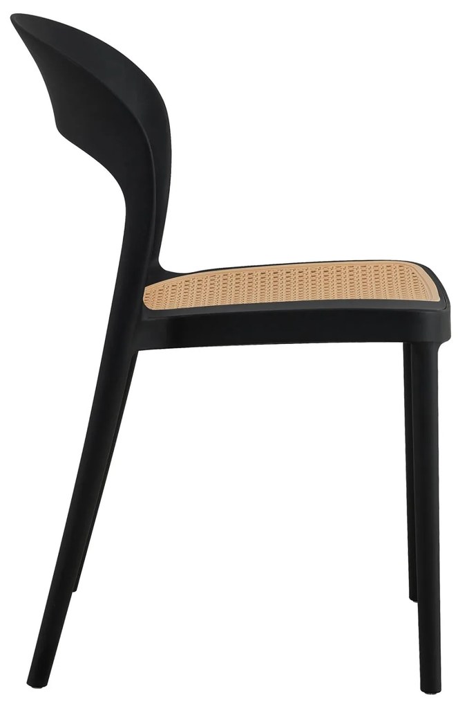 Καρέκλα CLEO C5936.02 Πολυπροπυλενίου Μαύρη - Μπέζ 41x53x81Υ εκ. 41x53x81 εκ.