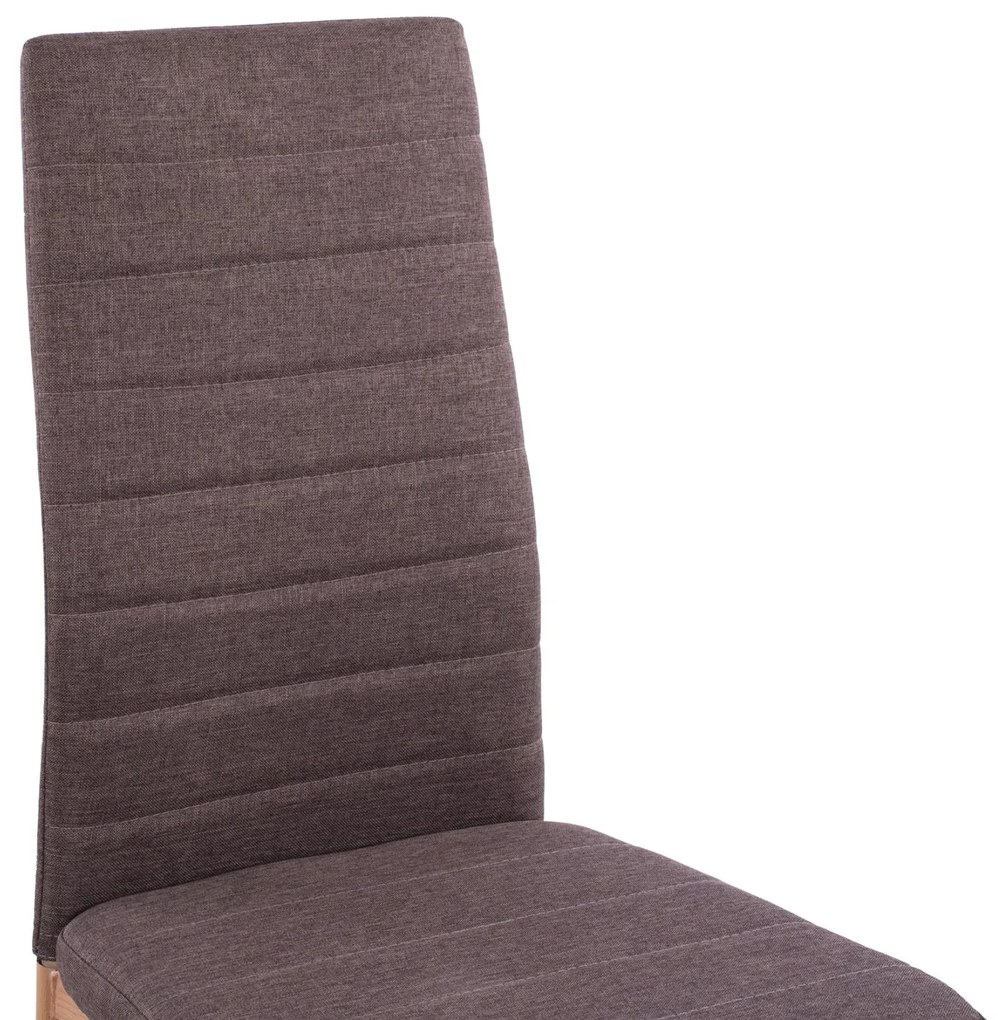 Σετ Τραπεζαρίας 5 τεμ. LADY C11595 Γυαλί - Μέταλλο - Mdf σε Sonama &amp; Καρέκλες Καφέ ύφασμα 140x80x75 εκ.