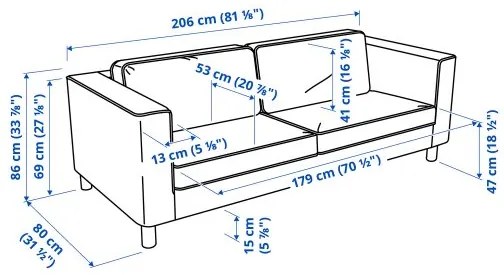 PÄRUP τριθέσιος καναπές 495.142.58