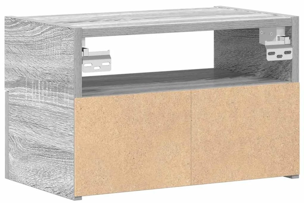 Κομοδίνα Επιτοίχια Γκρι Sonoma 45x26x28,5 εκ. - Γκρι