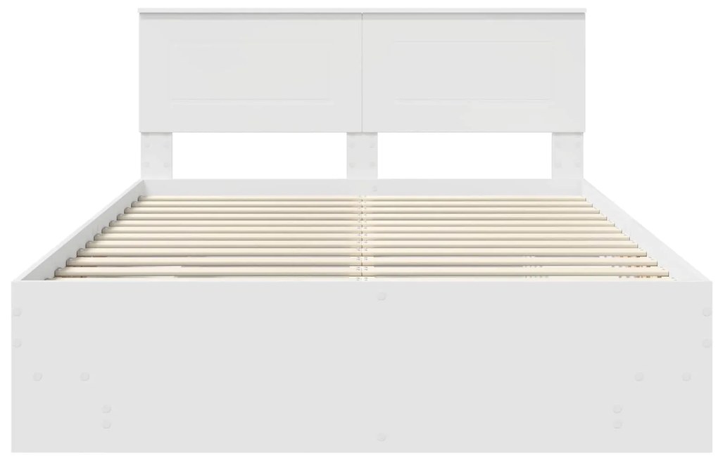 vidaXL Σκελετός Κρεβατιού Λευκό 140 x 200 cm Επεξεργασμένο ξύλο