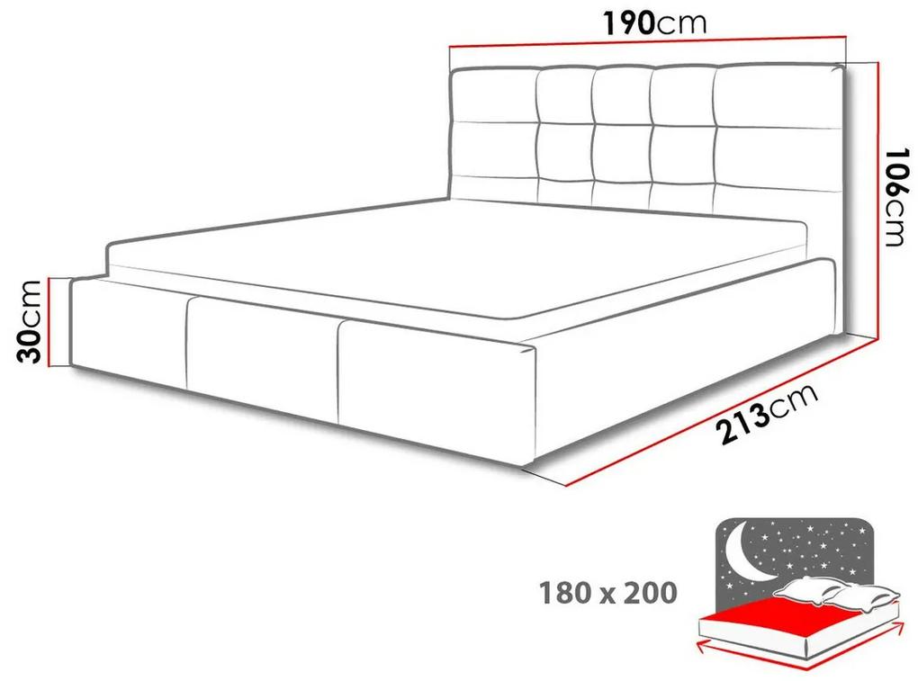 Κρεβάτι Cleveland 131, Διπλό, Γκρι, 180x200, Ταπισερί, Τάβλες για Κρεβάτι, 190x213x106cm, 73 kg | Epipla1.gr